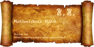 Matheidesz Máté névjegykártya