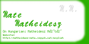 mate matheidesz business card